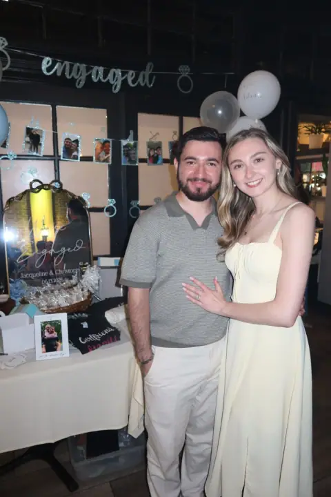 Christopher and Jacqueline together at their engagement party